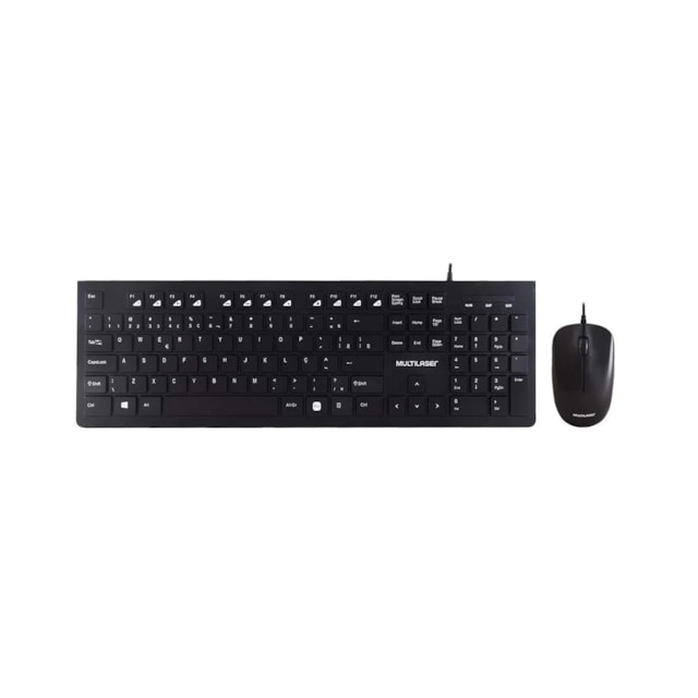 Kit Teclado e Mouse com Fio Multimídia USB Slim Preto Multilaser - TC240 Kit Teclado e Mouse com Fio Multimídia USB Slim Preto Multilaser - TC240
