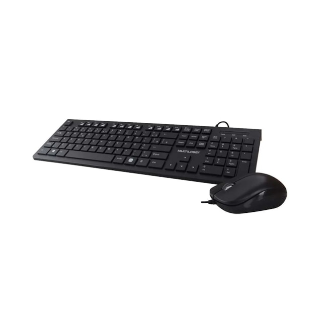 Kit Teclado e Mouse com Fio Multimídia USB Slim Preto Multilaser - TC240 Kit Teclado e Mouse com Fio Multimídia USB Slim Preto Multilaser - TC240