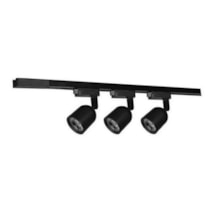 Kit Trilho com 3 Spots LED 7w 3000k Elegance Preto - AVANT