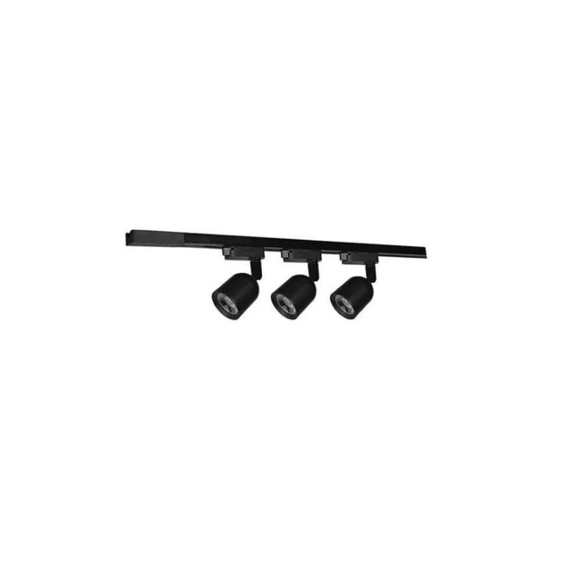 Kit Trilho com 3 Spots LED 7w 3000k Elegance Preto - AVANT | Compensa Mais