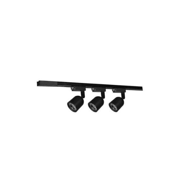 Kit Trilho com 3 Spots LED 7w 6500k Elegance Preto - AVANT Kit Trilho com 3 Spots LED 7w 6500k Elegance Preto - AVANT