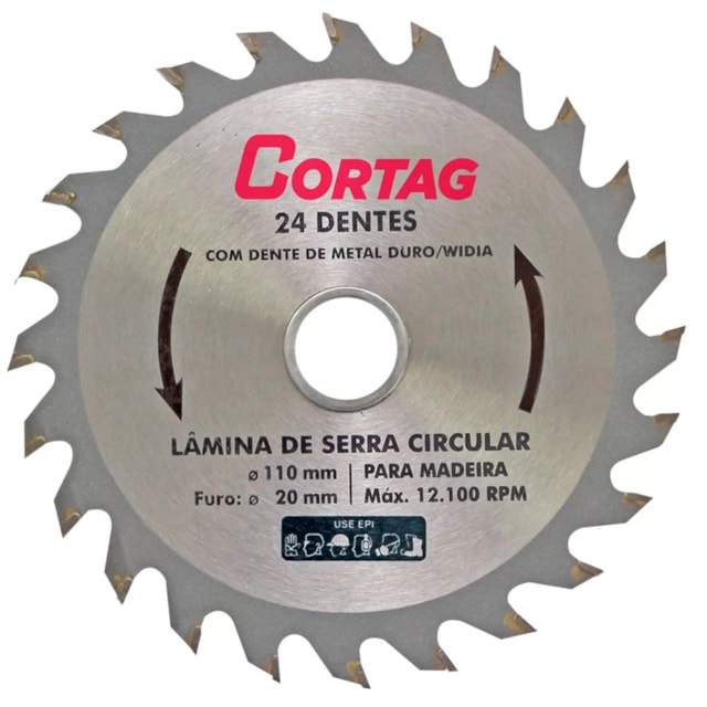 Lâmina de Serra Circular 110mm 24 Dentes - Waves