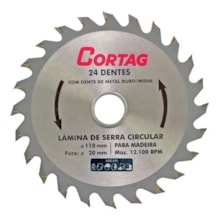 Lâmina de Serra Circular para Madeira 24 Dentes 7.1/4" - Cortag 