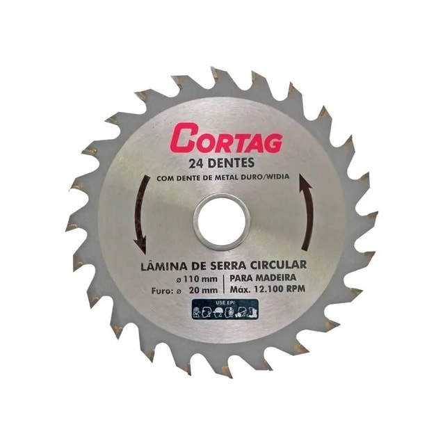 Lâmina de Serra Circular para Madeira 24 Dentes 7.1/4" - Cortag 