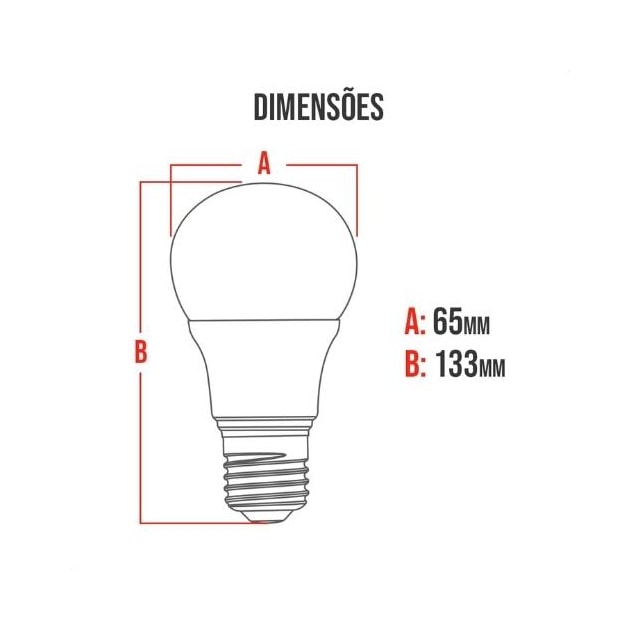 Lâmpada de Led Pera A60 3000K 9W - AVANT