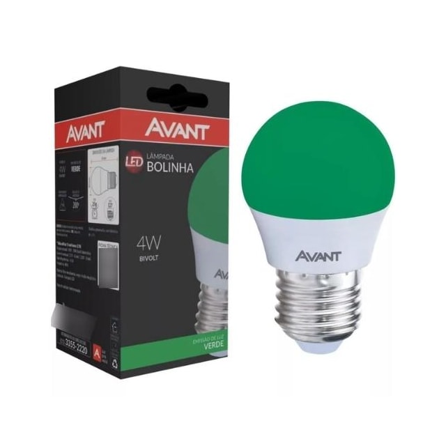 Lâmpada LED Bolinha Verde E27 4w - AVANT