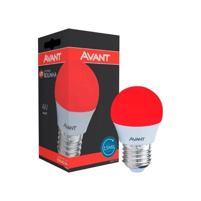 Lâmpada LED Bolinha Vermelha E27 4w - Avant