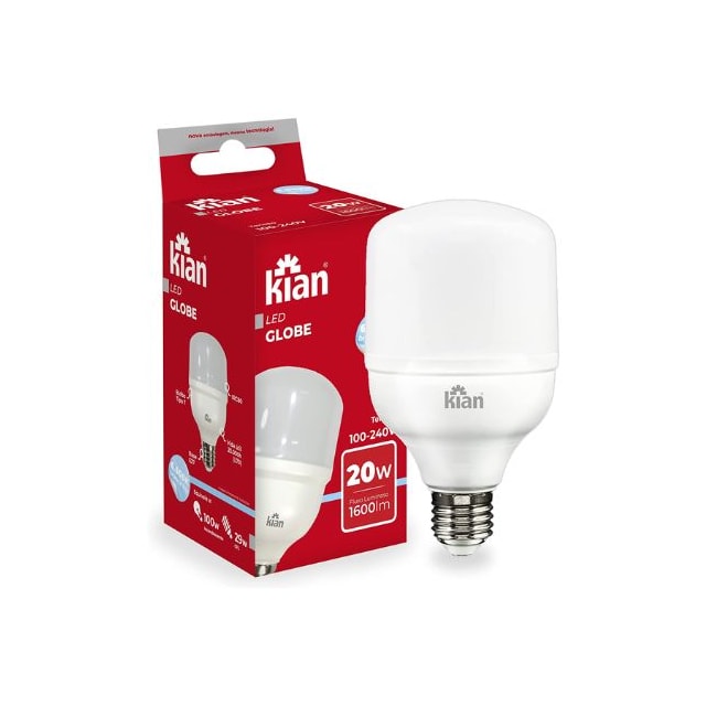 Lâmpada Led Bulbo Branca 20W 6500K - Kian