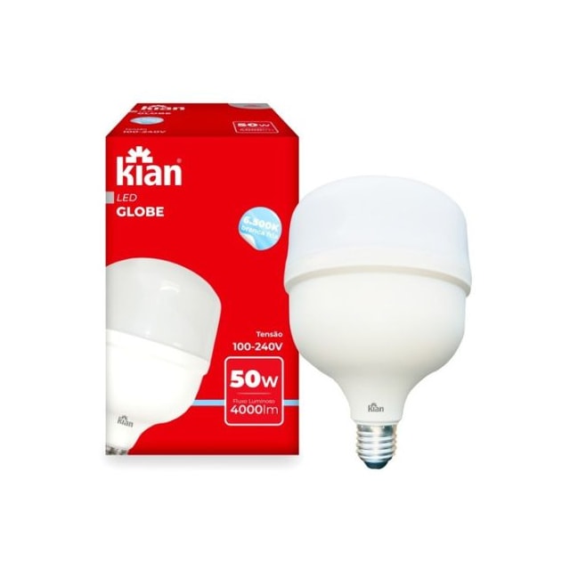 Lâmpada Led Bulbo Branca  50W 6500 - Kian