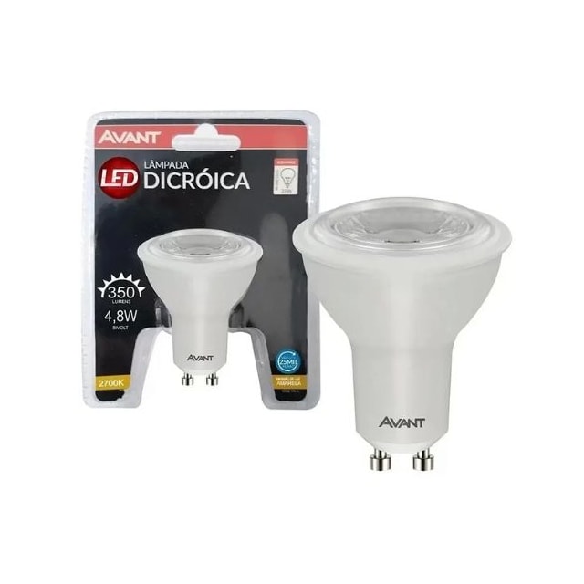 Lâmpada LED Dicroica GU10 3000K 4,8W - AVANT