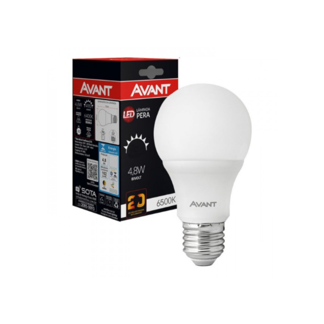 Lâmpada LED Pêra 4,8W 450LMS 6500K - AVANT