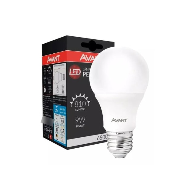 Lâmpada LED Pêra 9W 6500K - AVANT