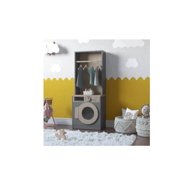 Lavanderia Infantil Diana Maquina De Lavar C/ Cabideiro Mdf Cinza Lavanderia Infantil Diana Maquina De Lavar C/ Cabideiro Mdf Cinza