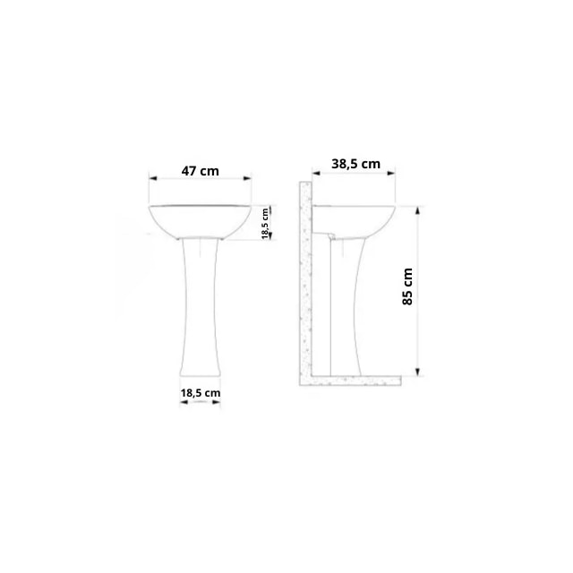 Lavatório com Coluna Gardênia Branco - Mari Louças Lavatório com Coluna Gardênia Branco - Mari Louças