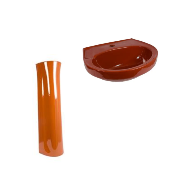 Lavatório com Coluna Saveiro Ocrê - CELITE Lavatório com Coluna Saveiro Ocrê - CELITE