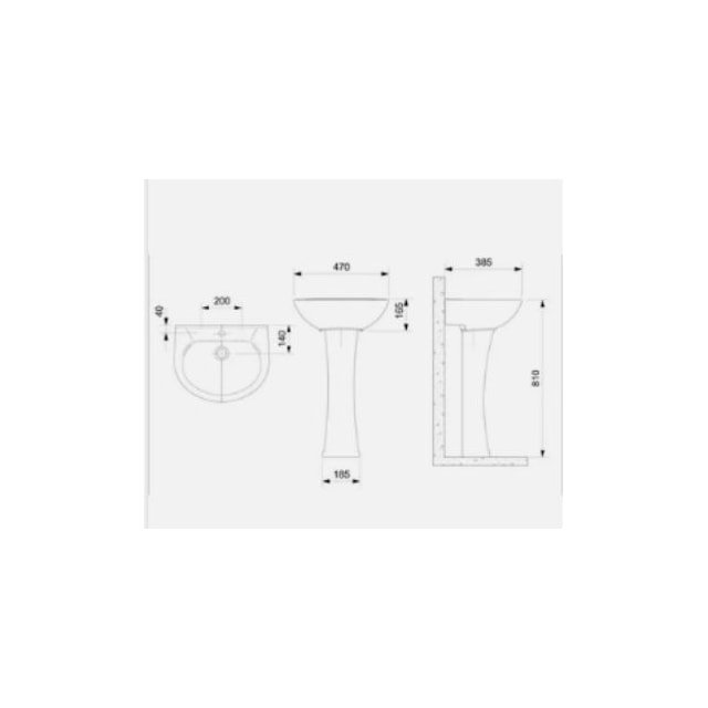 Lavatório com Coluna Saveiro Preto - CELITE Lavatório com Coluna Saveiro Preto - CELITE