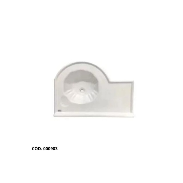 Lavatório de Bancada Direito Branco Fibra - FORTMÁRMORE Lavatório de Bancada Direito Branco Fibra - FORTMÁRMORE