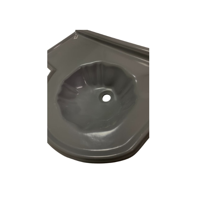 Lavatório de Bancada Direito Cinza Fibra - FORTMÁRMORE Lavatório de Bancada Direito Cinza Fibra - FORTMÁRMORE