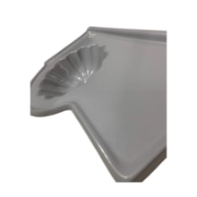 Lavatório de Bancada Esquerdo Cinza Fibra - FORTMÁRMORE Lavatório de Bancada Esquerdo Cinza Fibra - FORTMÁRMORE