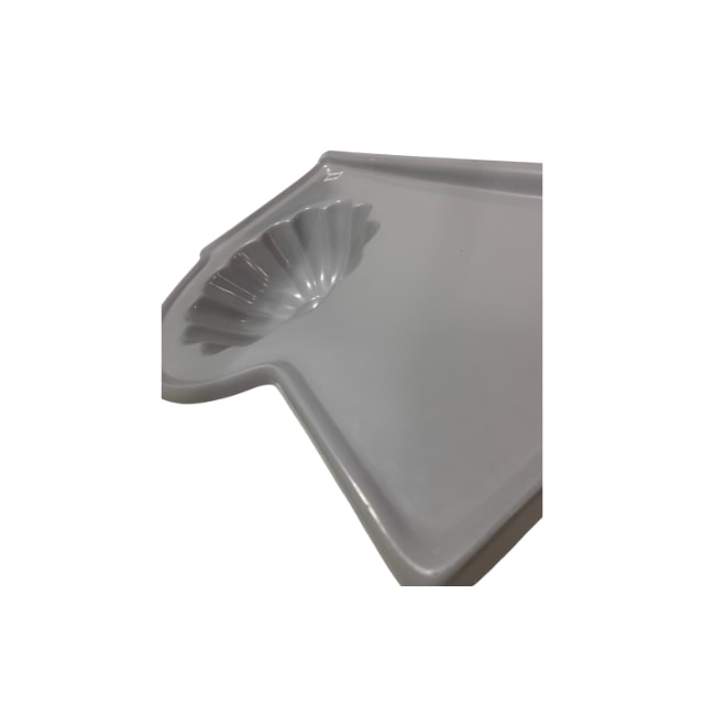 Lavatório de Bancada Esquerdo Cinza Fibra - FORTMÁRMORE Lavatório de Bancada Esquerdo Cinza Fibra - FORTMÁRMORE