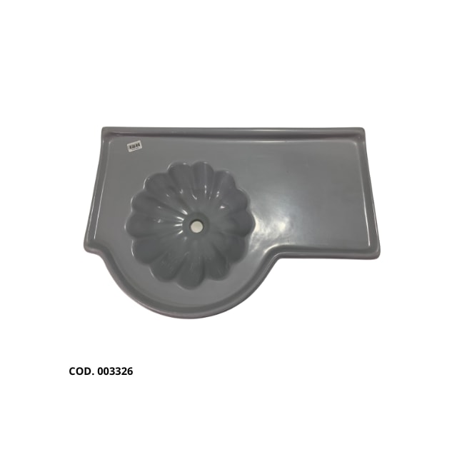 Lavatório de Bancada Esquerdo Cinza Fibra - FORTMÁRMORE Lavatório de Bancada Esquerdo Cinza Fibra - FORTMÁRMORE