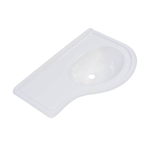 Lavatório Mármore Sintético Premium Direito Branco - DECORALITA Lavatório Mármore Sintético Premium Direito Branco - DECORALITA