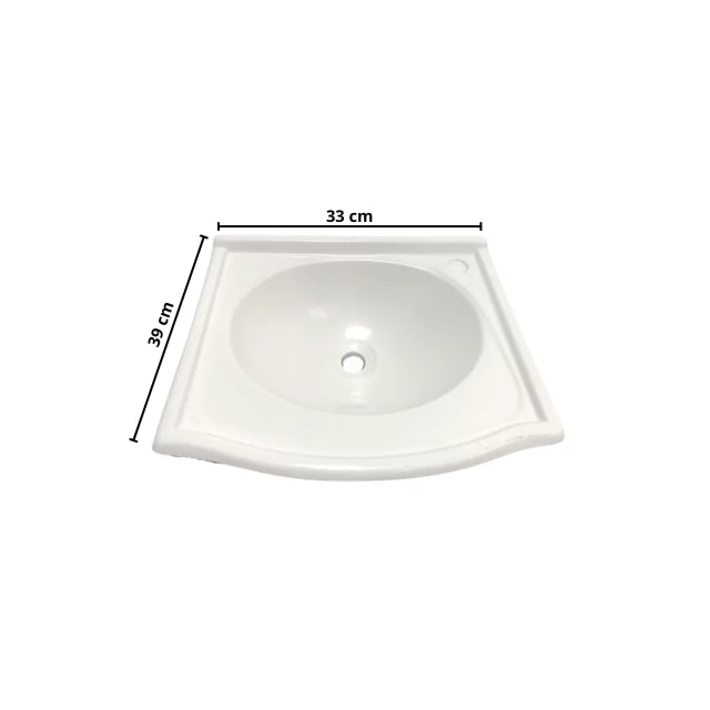 Lavatório Retangular Branco de Fibra - FORTMÁRMORE Lavatório Retangular Branco de Fibra - FORTMÁRMORE