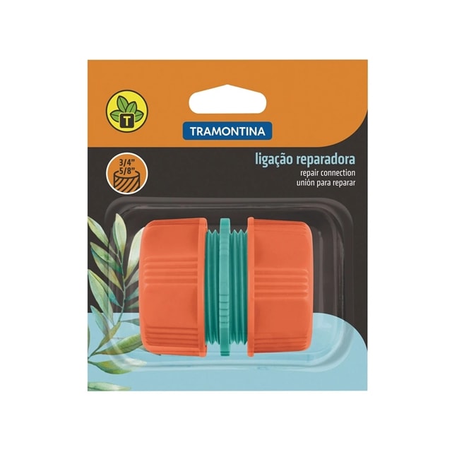 Ligação Reparadora em Plástico para Mangueira 5/8 Pol. e 3/4 Pol. - TRAMONTINA Ligação Reparadora em Plástico para Mangueira 5/8 Pol. e 3/4 Pol. - TRAMONTINA