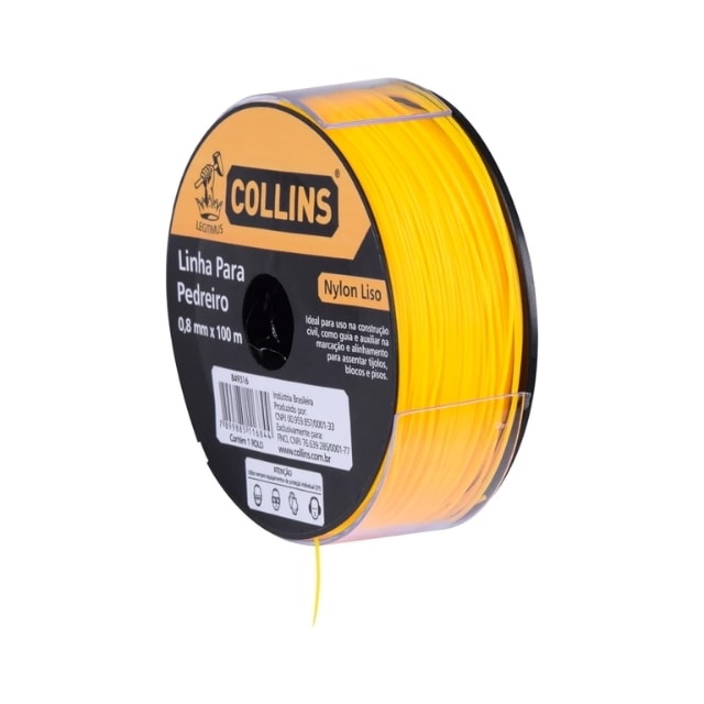 Linha Pedreiro Nylon 0,80mm X 100m - Collins  Linha Pedreiro Nylon 0,80mm X 100m - Collins