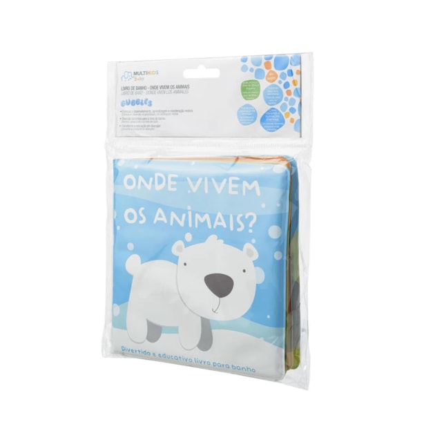 Livro de Banho Onde Vivem os Animais Multicolor +4m Multikids Baby - BB1138