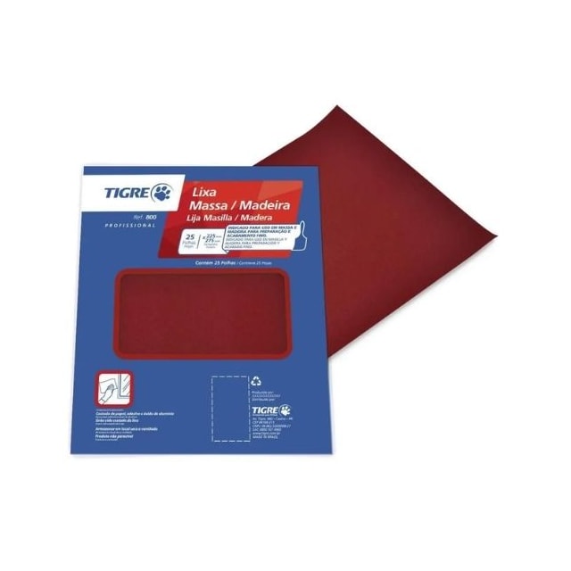 Lixa para Massa/Madeira Grão 60 - Tigre Lixa para Massa/Madeira Grão 60 - Tigre