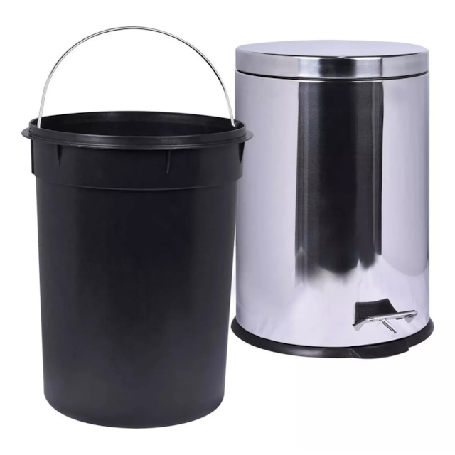 Lixeira 12 Litros de Aço Inox com Pedal - KALA Lixeira 12 Litros de Aço Inox com Pedal - KALA