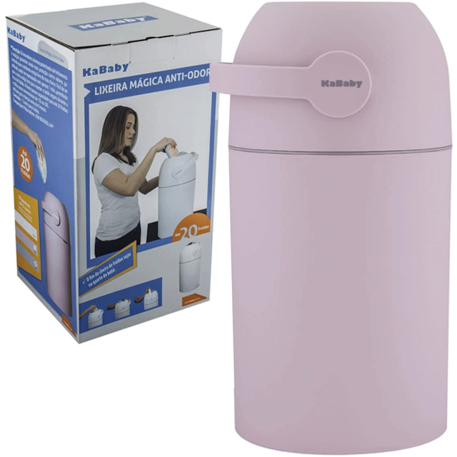 Lixeira Magica Anti Odor Kababy Rosa