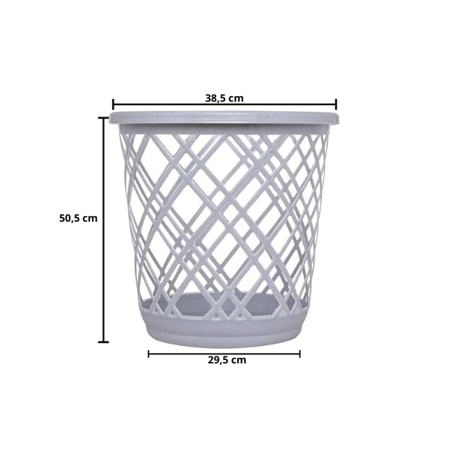 Lixeira Plástica Telada sem Tampa 10 Litros Cinza - JAGUAR