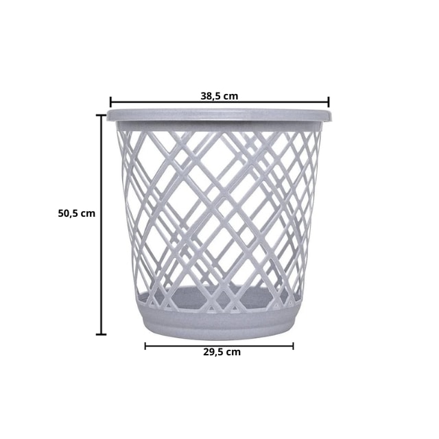 Lixeira Plástica Telada sem Tampa 10 Litros Cinza - JAGUAR Lixeira Plástica Telada sem Tampa 10 Litros Cinza - JAGUAR