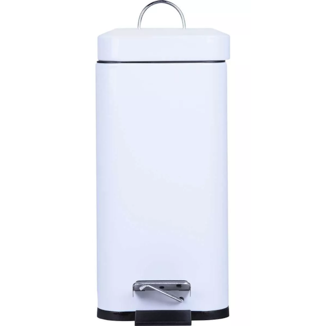 Lixeira Retangular Slim Ferro Branca 5 Litros - KALA Lixeira Retangular Slim Ferro Branca 5 Litros - KALA