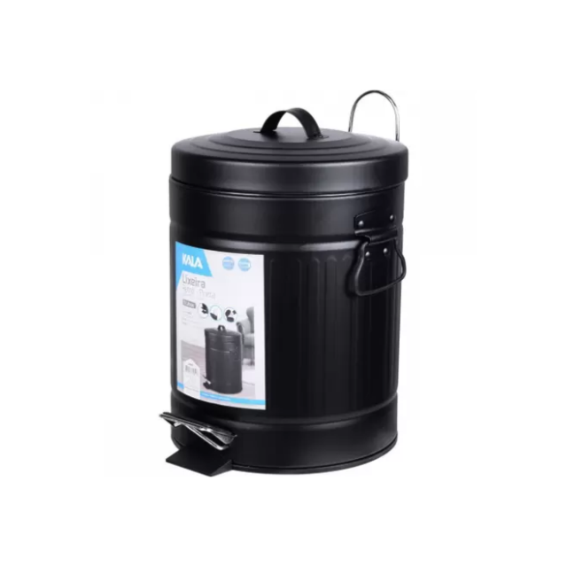 Lixeira Retro Preta 5 Litros - KALA Lixeira Retro Preta 5 Litros - KALA