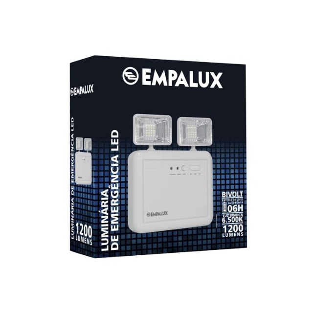 Luminária de Emergência 2 Faróis 8w - Empalux