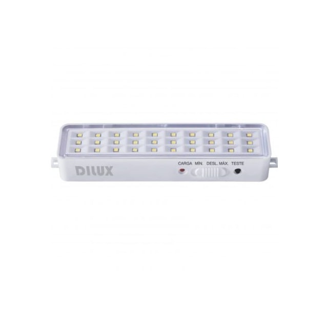 Luminária de Emergência Branca 1W 30 LEDS Pocket 6500K - DILUX Luminária de Emergência Branca 1W 30 LEDS Pocket 6500K - DILUX