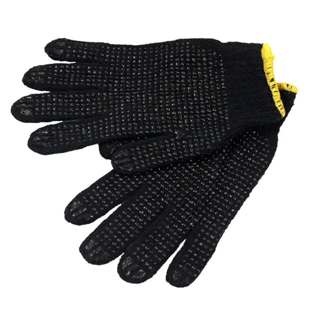 Luva de Malha Preta 3 Fios Pigmentada - WORKER