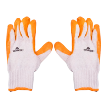 Luva Tricotada com Látex Tamanho 9 G Laranja - Worker