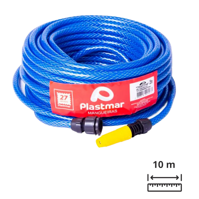 Mangueira de Jardim Trançada Azul 10M - PLASTMAR