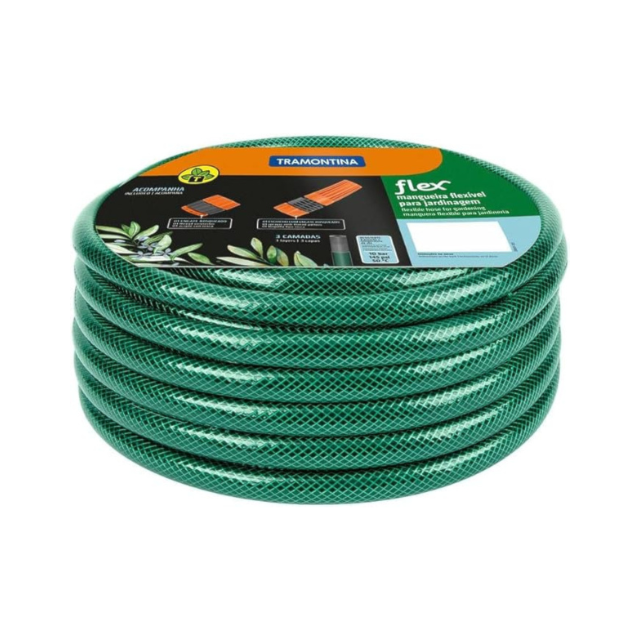 Mangueira para Jardim 30M FLEX Listrada c/ Esguicho - TRAMONTINA Mangueira para Jardim 30M FLEX Listrada c/ Esguicho - TRAMONTINA