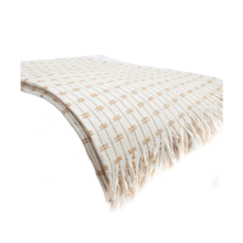 Manta  Algodão Casal  Bege com Caramelo - Força do Querer Manta  Algodão Casal  Bege com Caramelo - Força do Querer