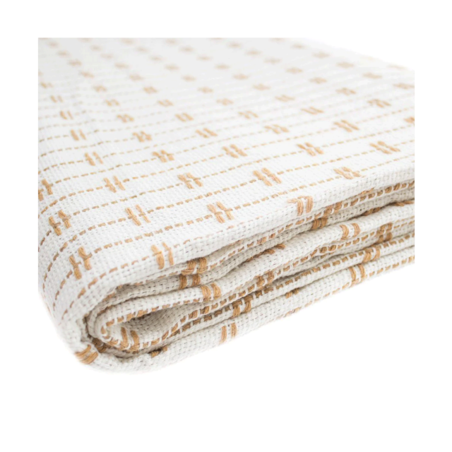 Manta  Algodão Casal  Bege com Caramelo - Força do Querer Manta  Algodão Casal  Bege com Caramelo - Força do Querer