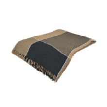 Manta Casal 100% Algodão Caramelo com Preto Manta Casal 100% Algodão Caramelo com Preto