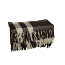 Manta Decorativa Cama King 2,55 x 2,35 m Bege com Marrom Manta Decorativa Cama King 2,55 x 2,35 m Bege com Marrom