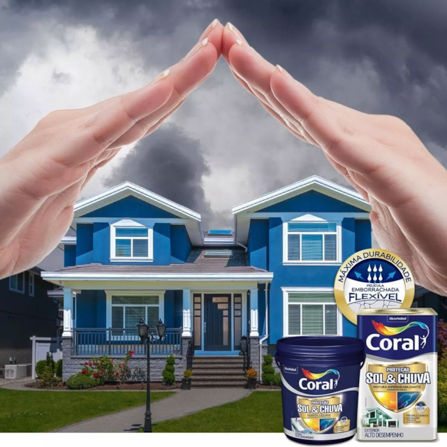 Manta Liquida Impermeabilizante Sol e Chuva 18kg - CORAL Manta Liquida Impermeabilizante Sol e Chuva 18kg - CORAL