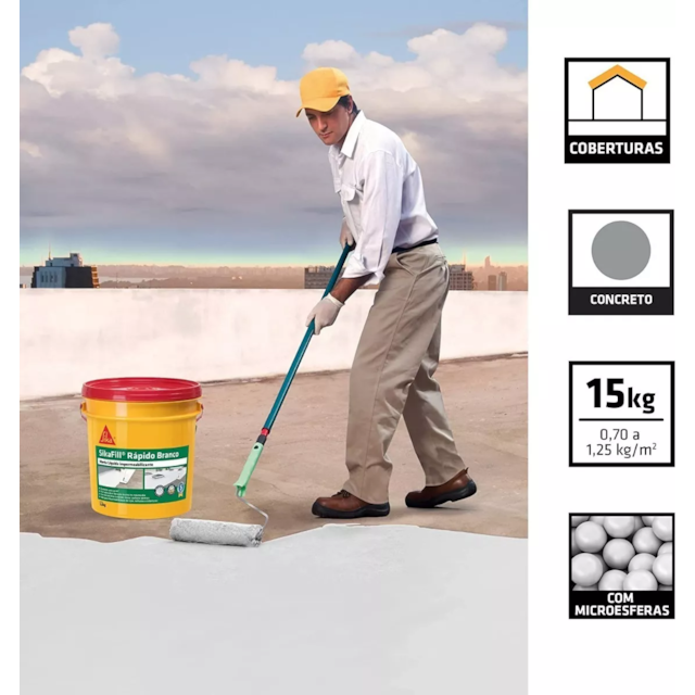 Manta Líquida Sikafill Rápido Concreto Balde 15Kg - SIKA Manta Líquida Sikafill Rápido Concreto Balde 15Kg - SIKA
