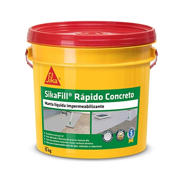 Manta Líquida Sikafill Rápido Concreto Balde 15Kg - SIKA Manta Líquida Sikafill Rápido Concreto Balde 15Kg - SIKA